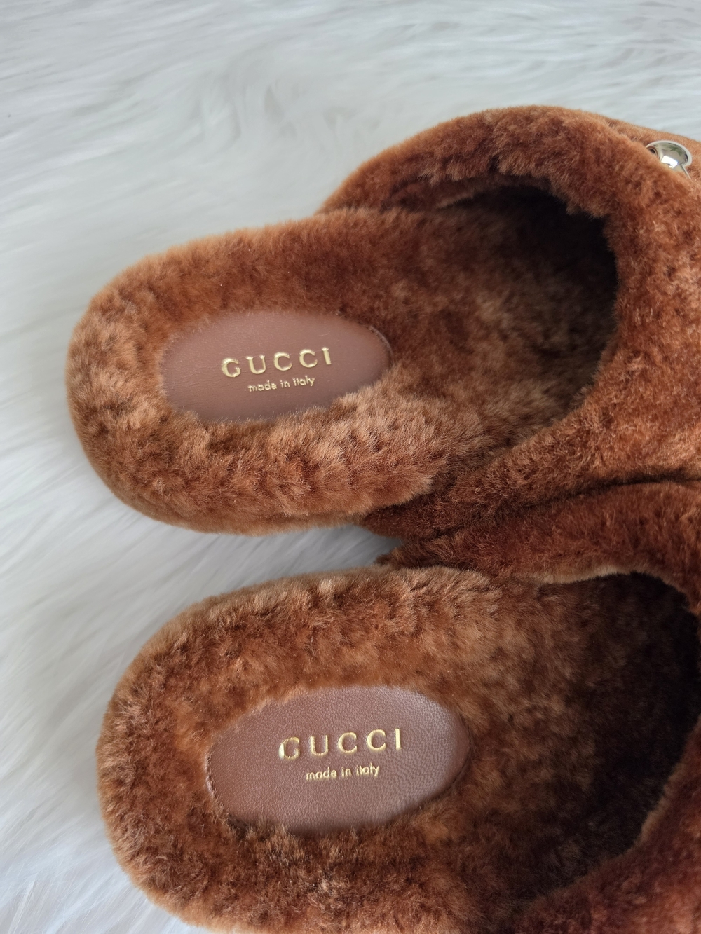 Gucci Horsebit Shearling Mules - Picture 4 of 5